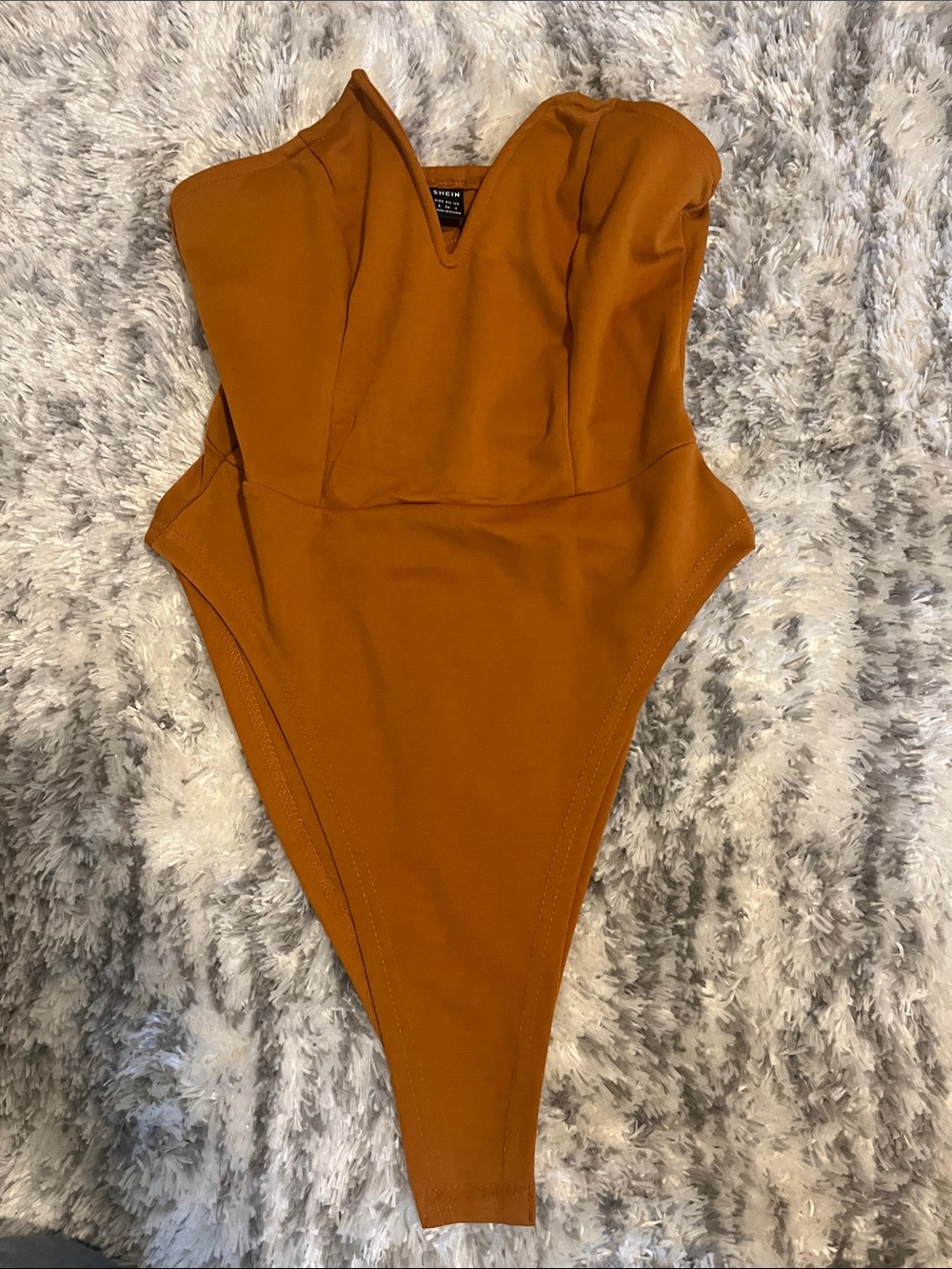 Shein One-Piece Bodysuit in Rust Orange